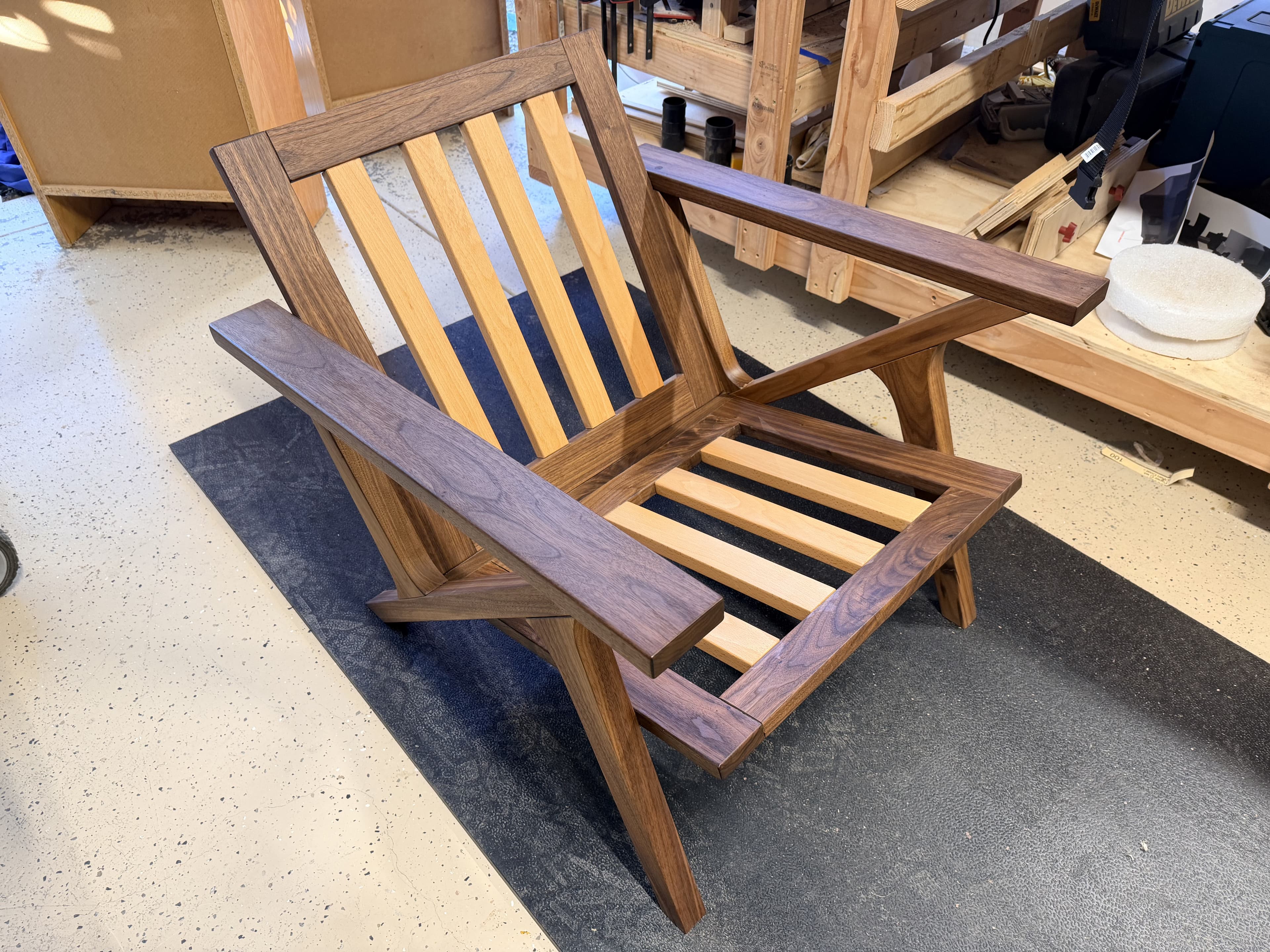 Walnut and Maple Mid-Century Lounge Chair